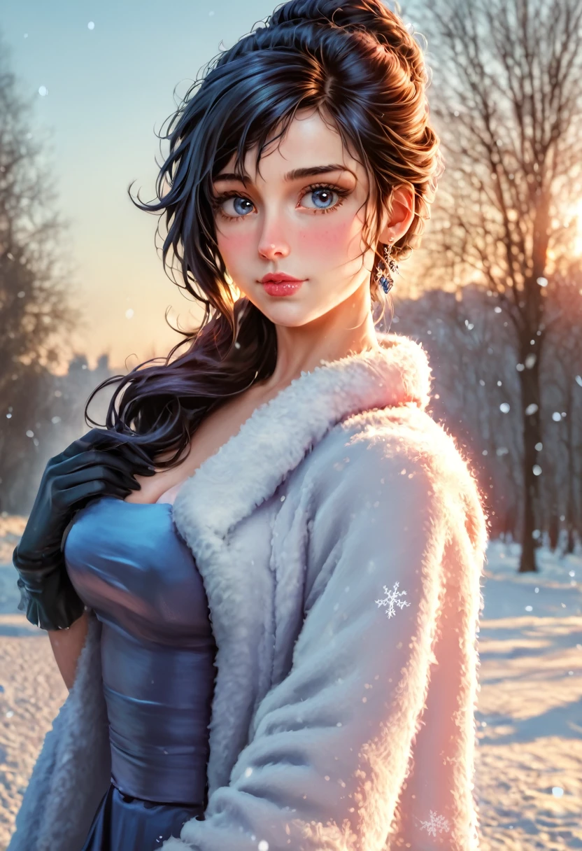 a girl, snow golem, unique beauty, fantasy, magical, ethereal, elegant, serene, peaceful, snowflakes, winter, cold, soft lighting, cinematic, dramatic, (best quality,4k,8k,highres,masterpiece:1.2),ultra-detailed,(realistic,photorealistic,photo-realistic:1.37),HDR,UHD,studio lighting,extreme detail description,vivid colors,cinematic lighting