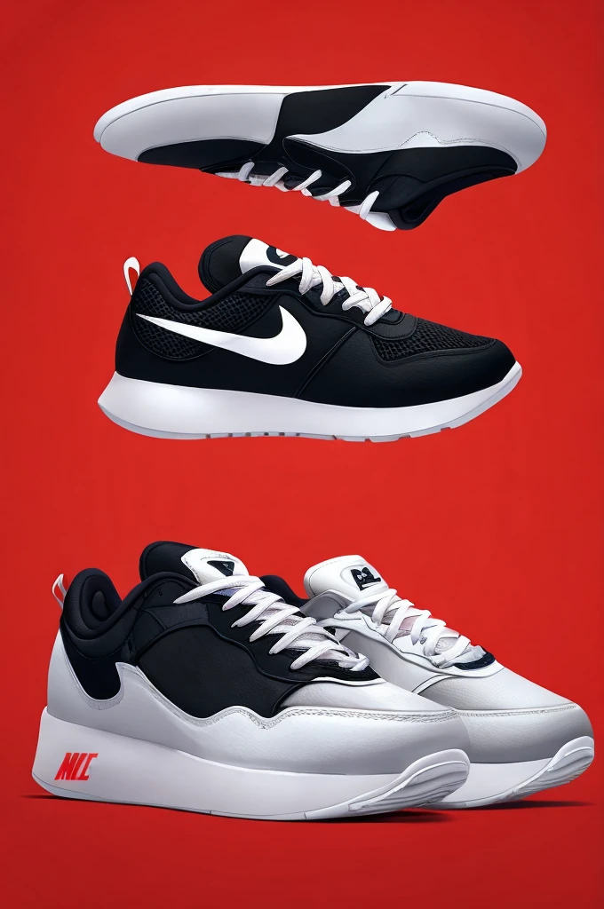 generates a logo of a pair of floating Nike sneakers