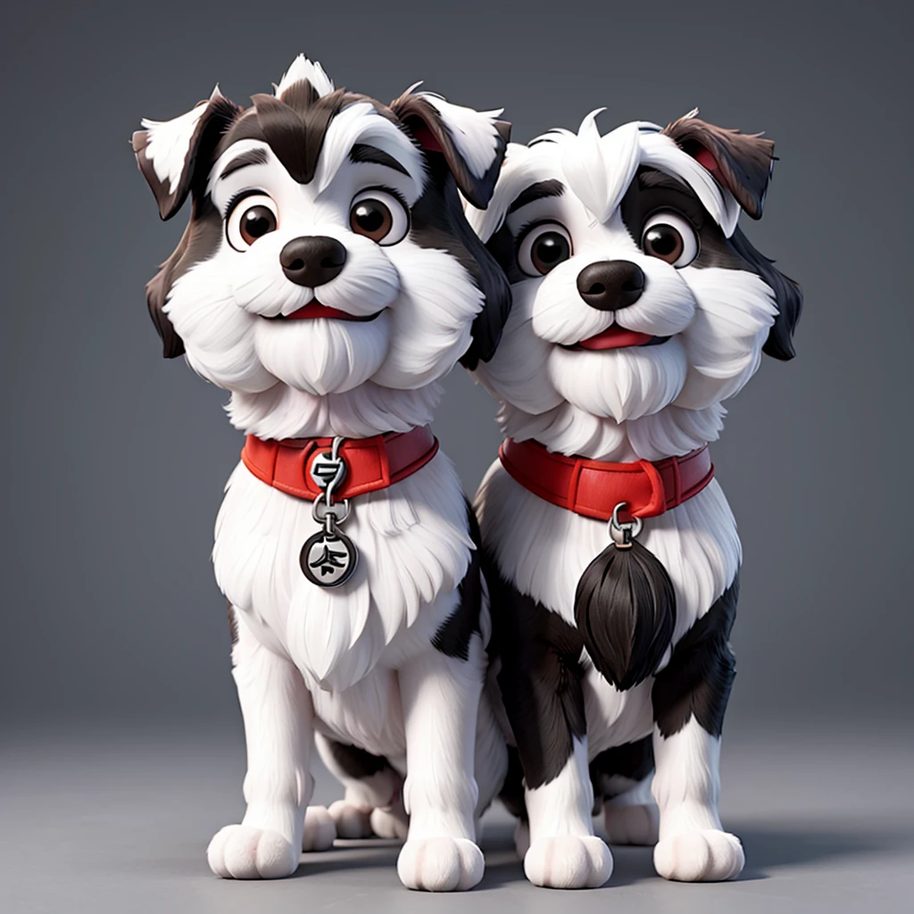 Black and white Lhasa Apso dog in superhero outfit 
