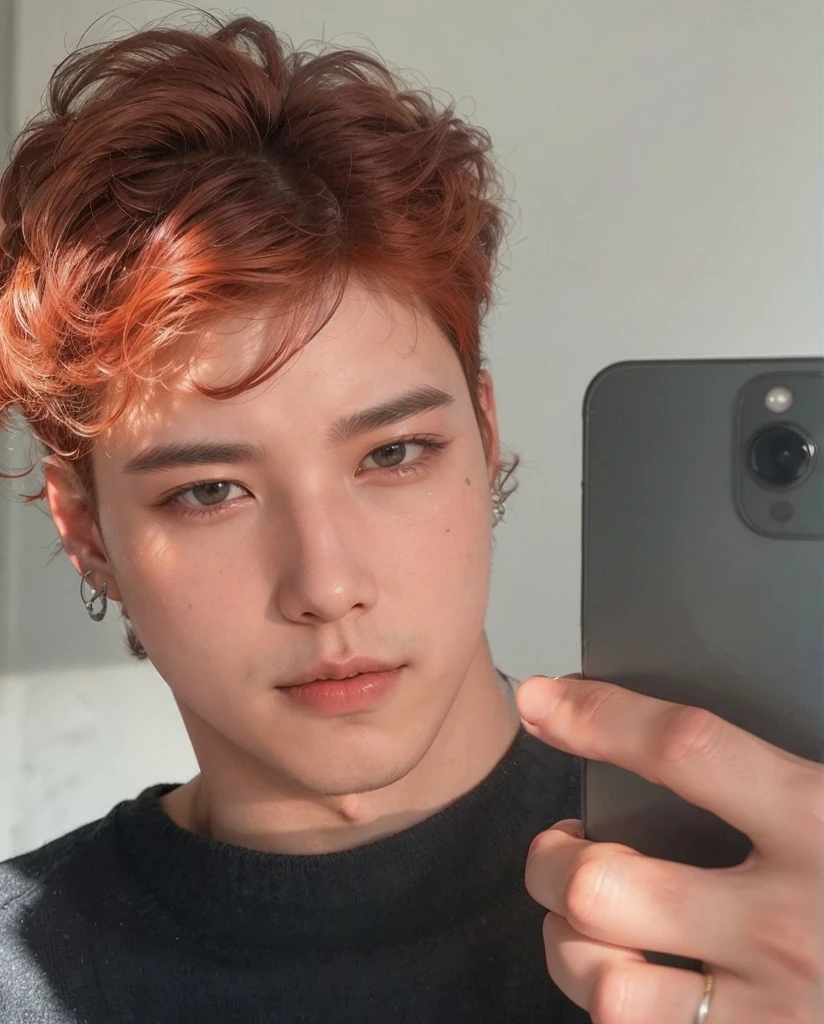 Kim Namjoon - orange hair, fleshy lips