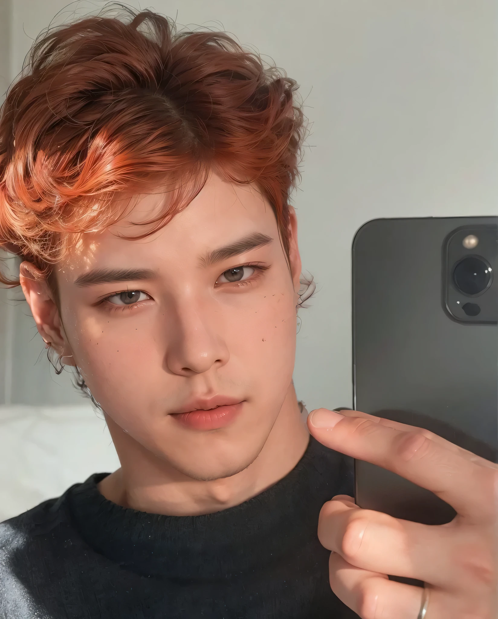 Kim Namjoon - orange hair, fleshy lips