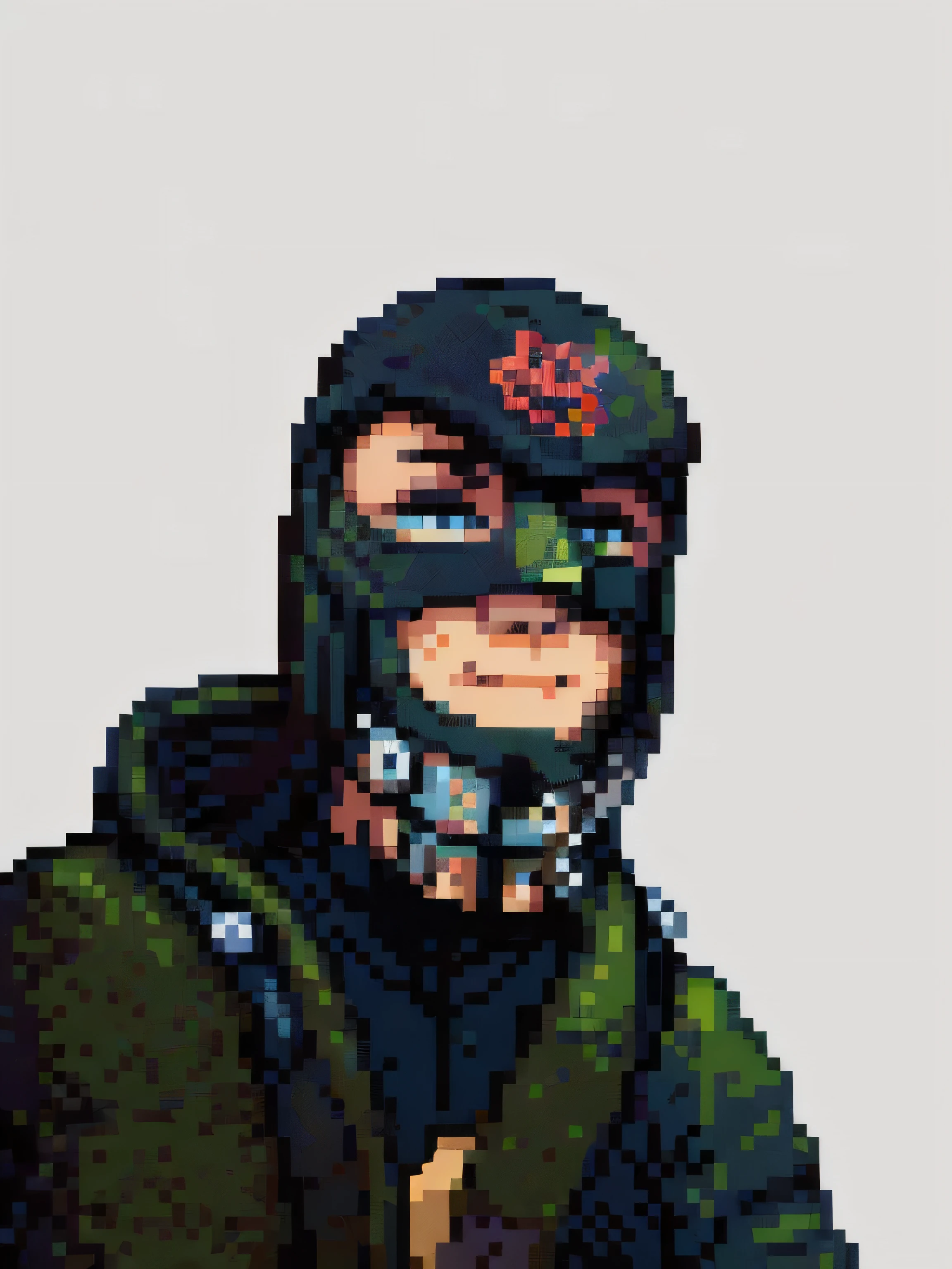 a man, mask, ((in the style of pixel art)), pixel, 4 bits pixel art, pixel official art, ultra detailed pixel art, pixel art