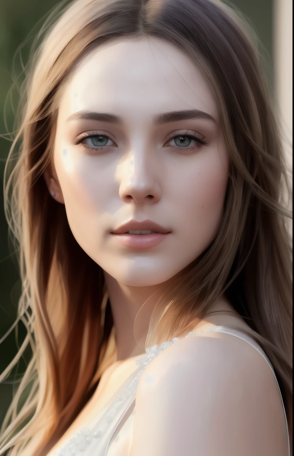 ((pale skin)),  ((Pearl skin)), (((whole body))), olsen01, ((look at the camera)), portrait of ((stunningly attractive)) A sexy woman ((perfect female face)), intricate, 8K, highy detailed, (extremely detailed CG unity 8K wallpaper),  ((squared chin)), (well defined jawline), (Lips facing down), (detailed ???????), Hyperrealistic body image in full scene, trends at CGsociety, intricate, high détail, sharp focus, dramatic, volumetric lighting, digitalpainting, concentrated, model shoot style, (extremely detailed CG unity 8K wallpaper), full body photo of the most beautiful work of art in the world, Pearl skin, professional majestic oil painting by Ed Blinkey, Atey Ghailan, Studio Ghibli, por Jeremy Mann, Greg Manchess, Antonio Moro, trends on artstation, photorealistic painting art by midjourney and greg rutkowski