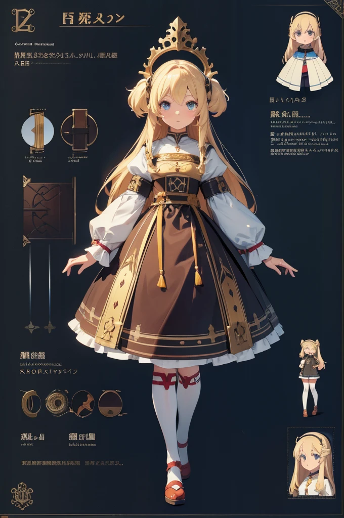 line-art, art book, design sheet, 8k, best quality, design, equipment design, geometry, fashion, 8k, ultra-detailed, fantasy villager girl, anime girl, blonde hair, peasant girl, thin girl