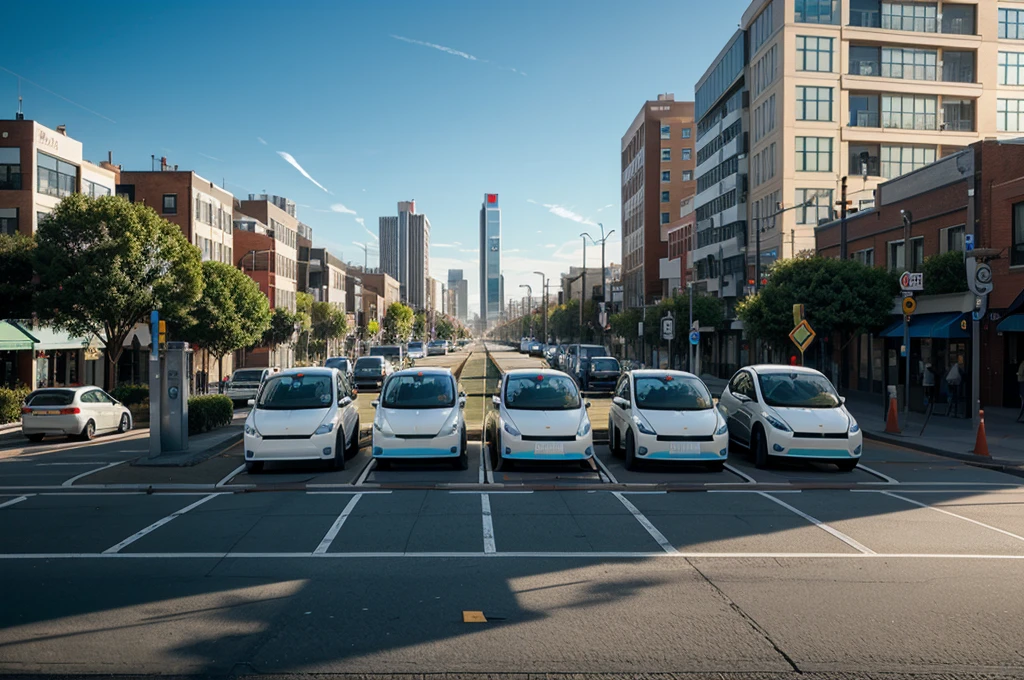 electric charging stations are lined up in a row, very intense, charging through city, by Randy Post, motivational, a super-smart, conceptual,