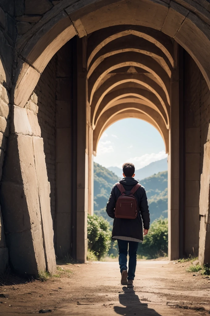 Create a picture of a person returning to the presence of God 