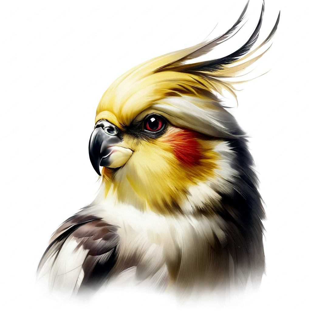 araffe with a yellow and white head and a red eye, cocky, cocky expression, yellow beak, digital art animal photo, hd illustration, animal portrait, birb, digital airbrush painting, realistic illustration, ultra realistic illustration, hypperrealistic illustration, with a yellow beak, feathered head, air brush illustration, cocky smirk