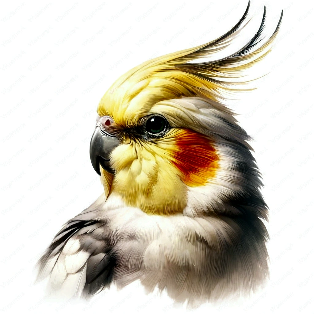 araffe with a yellow and white head and a red eye, cocky, cocky expression, yellow beak, digital art animal photo, hd illustration, animal portrait, birb, digital airbrush painting, realistic illustration, ultra realistic illustration, hypperrealistic illustration, with a yellow beak, feathered head, air brush illustration, cocky smirk