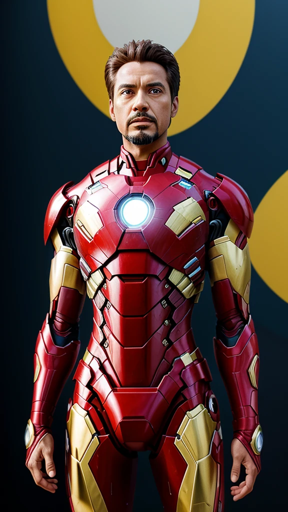 Generate a 3D realistic image of Iron Man in his official suit, transformed into a Brazilian version. Imagine the iconic Iron Man suit with a Brazilian twist - incorporating elements like the colors of the Brazilian flag, intricate designs inspired by Brazilian culture, and any other unique characteristics that would make it distinctly Brazilian. Capture the essence of Brazil in this new interpretation of Iron Man, combining cutting-edge technology with vibrant Brazilian flair.