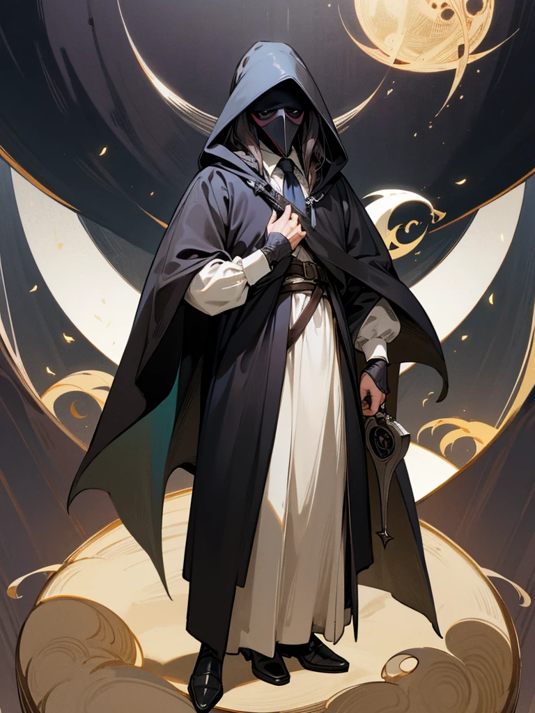 Put your hand in your pocket, The hair stands up, Final Fantasy, plague doctor,young male, Fantasy, handsome ,Talk a lot, Middle Ages, Shot hair, plague doctor,portrait,hood