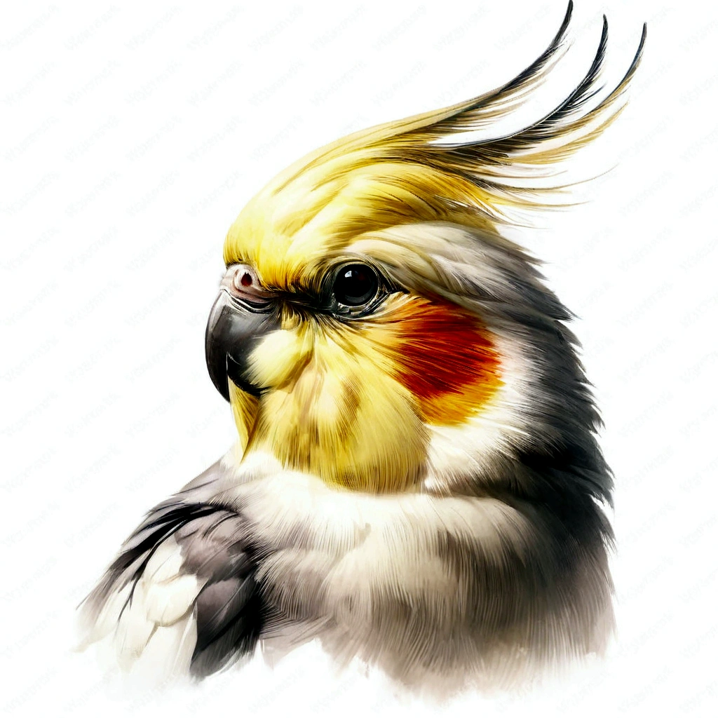 araffe with a yellow and white head and a red eye, cocky, cocky expression, yellow beak, digital art animal photo, hd illustration, animal portrait, birb, digital airbrush painting, realistic illustration, ultra realistic illustration, hypperrealistic illustration, with a yellow beak, feathered head, air brush illustration, cocky smirk