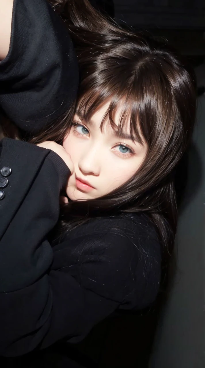Make your hair light brown, change your eyes to a greenish honey color and define your features.