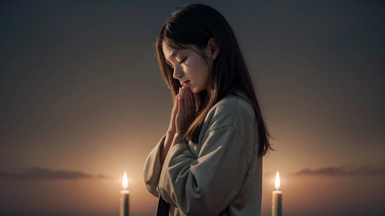 A person praying with great faith