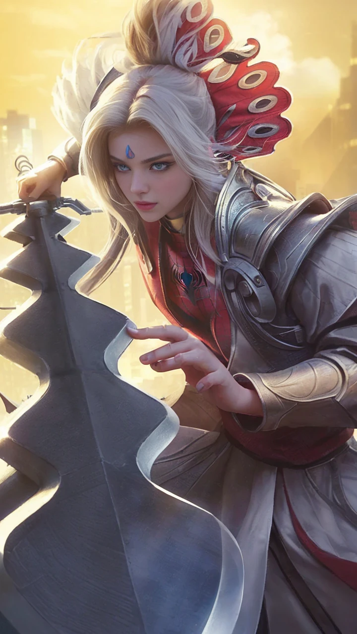 (1girl:1.3), Solo, (((Very detailed face)))), ((Very detailed eyes and face)))), Beautiful detail eyes, Body parts__, Official art, Unified 8k wallpaper, Super detailed, beautiful and beautiful, beautiful, masterpiece, best quality, original, masterpiece, super fine photo, best quality, super high resolution, realistic realism, sunlight, full body portrait, amazing beauty, dynamic pose, delicate face, vibrant eyes, (from the front), She wears Spider-Man suit, red and black color scheme, spider, very detailed city roof background, rooftop, overlooking the city, detailed face, detailed complex busy background, messy, gorgeous, milky white, highly detailed skin, realistic skin details, visible pores, clear focus, volumetric fog, 8k uhd, DSLR, high quality, film grain, fair skin, photo realism, lomography, futuristic dystopian megalopolis, translucent