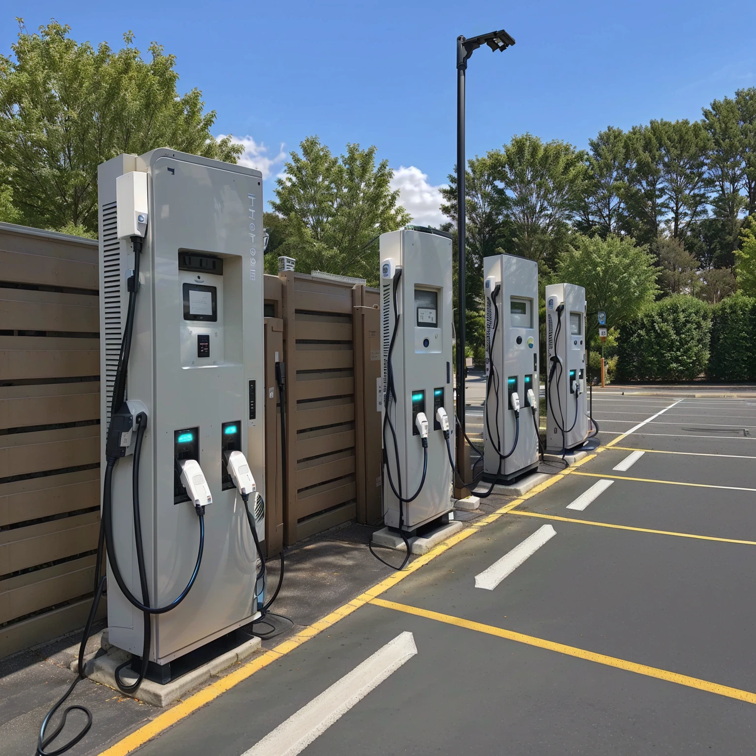 there are many electric charging stations in a parking lot, by Randy Post, static, graphic”, easy, graphic, by Sam Black, port, portlet photo, energy, eeri, shag, conceptual, alternate angle, overload, modeled, photo illustration, gm, asset, very neat, electric, 2070, america, by Scott M. Fischer