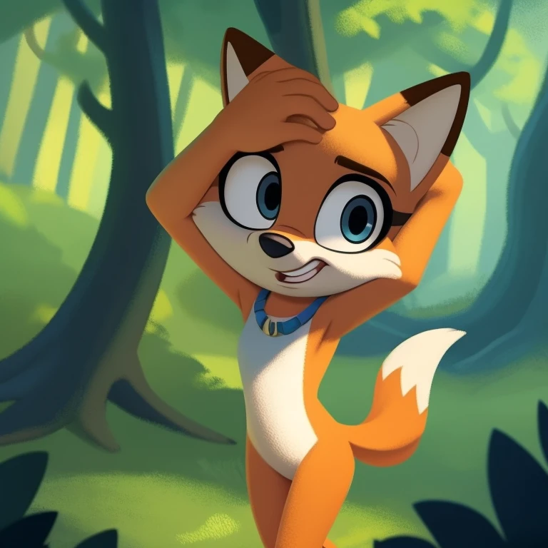 (by qupostuv35:0.8), (by siroc:0.8),
female, (Detailed face), [(thin:1.1) : small  : (fox):4], (Detailed face), (more details, detailed background:1.1), lush eyelashes, tail, in the dark forest