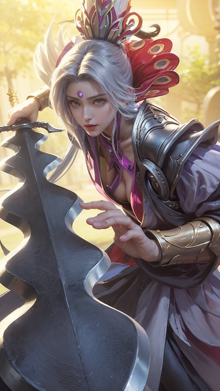 a close up of a woman with a purple and black costume, shadowbringers cinematic, 4 k detail fantasy, a beautiful fantasy empress, game cg, xianxia fantasy, xianxia hero, 2. 5 d cgi anime fantasy artwork, cinematic goddess close shot, ruan jia and artgerm, wow 4 k detail fantasy, hyperdetailed fantasy character