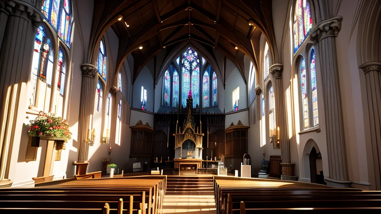 Beautiful church with candle