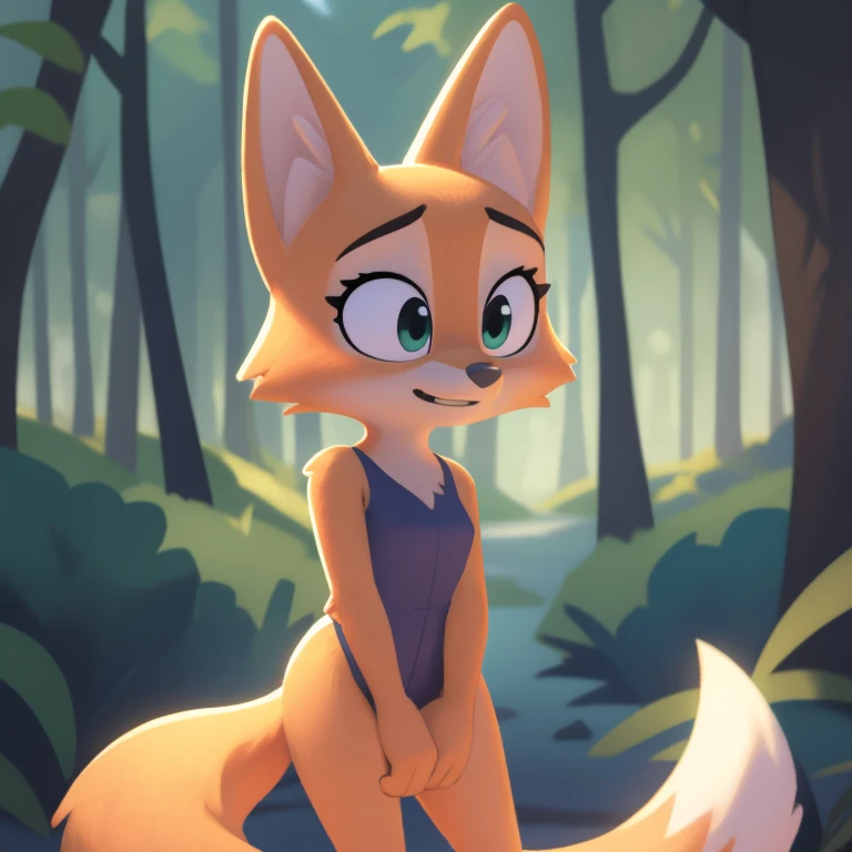 (by qupostuv35:0.8), (by siroc:0.8),
female, (Detailed face), [(thin:1.1) : small  : (fox):4], (Detailed face), (more details, detailed background:1.1), lush eyelashes, tail, in the dark forest