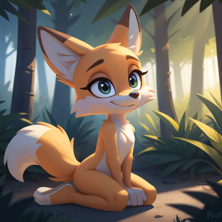 (by qupostuv35:0.8), (by siroc:0.8),
female, (Detailed face), [(thin:1.1) : small  : (fox):4], (Detailed face), (more details, detailed background:1.1), lush eyelashes, tail, in the dark forest