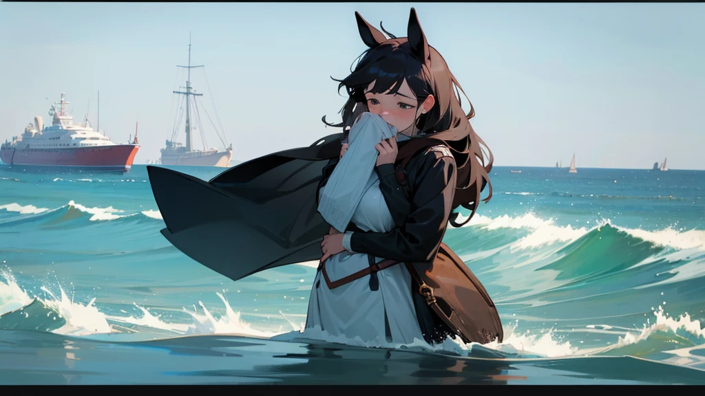 a horse is crying because her husband has gone to sea