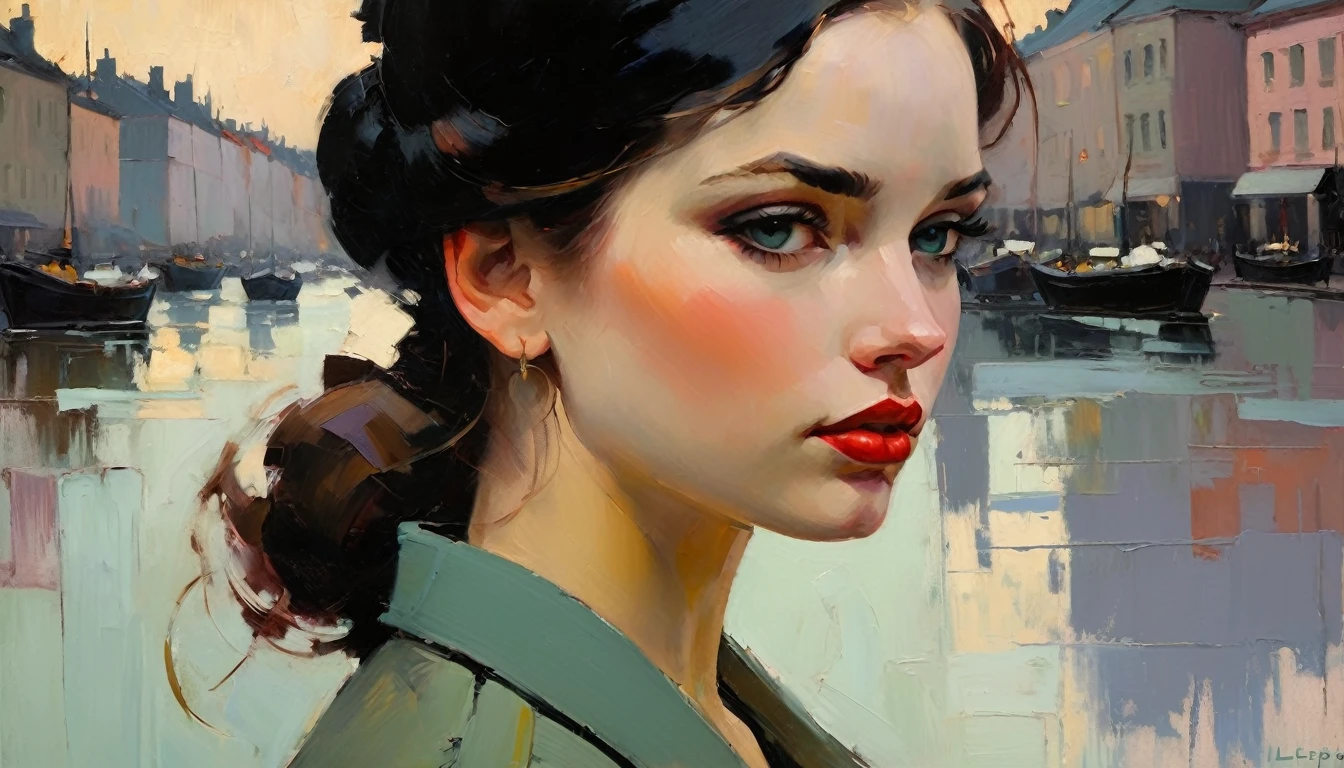 Create a plain, evocative background using the expressive and textured brushstrokes characteristic of Malcolm Liepke's art style. Use a muted color palette with subtle variations in tone to create depth and visual interest. Focus on the tactile quality of the oil paint, incorporating gentle gradients and soft transitions between colors. Allow the brushstrokes to remain visible, adding a sense of raw emotion and intimacy to the background.