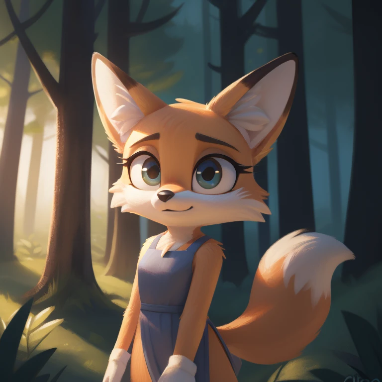 (by qupostuv35:0.8), (by siroc:0.8),
female, (Detailed face), [(thin:1.1) : small  : (fox):4], (Detailed face), (more details, detailed background:1.1), lush eyelashes, tail, in the dark forest