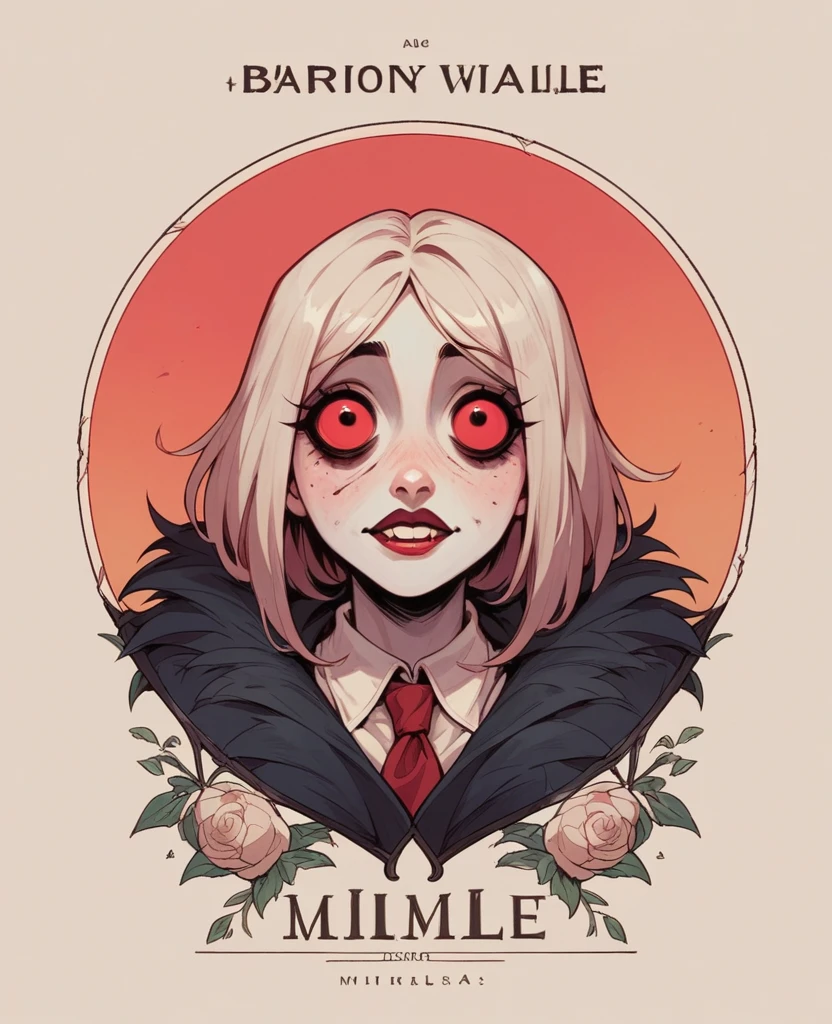 Make me a Coraline movie poster with a nimalistic template using design elements and design principles
