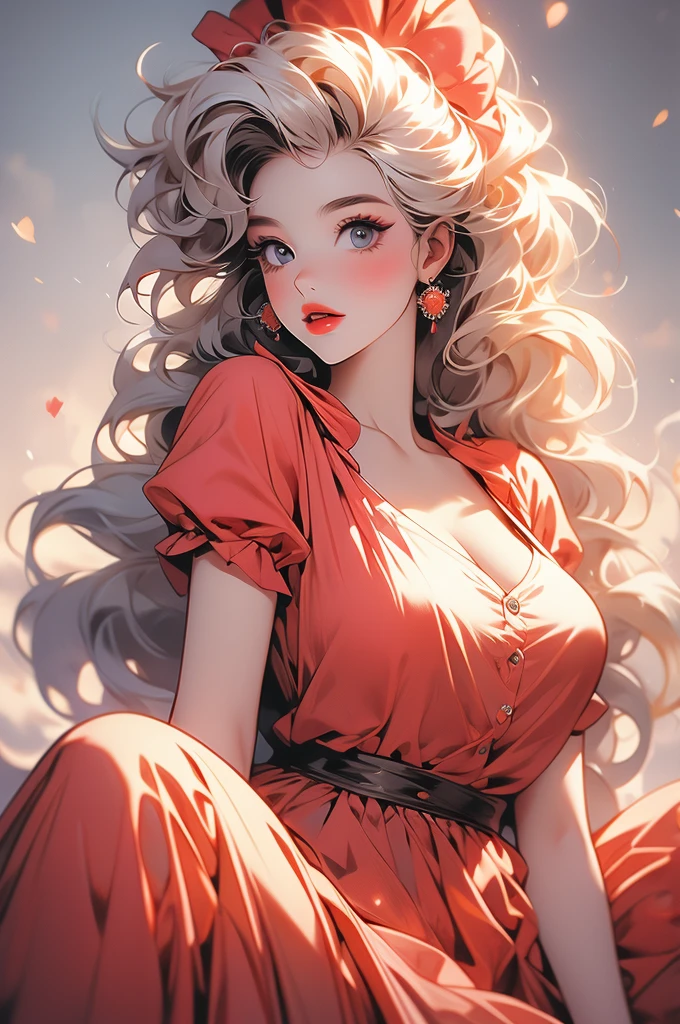 1girl, voluptuous, clown, radiant hair, jolly