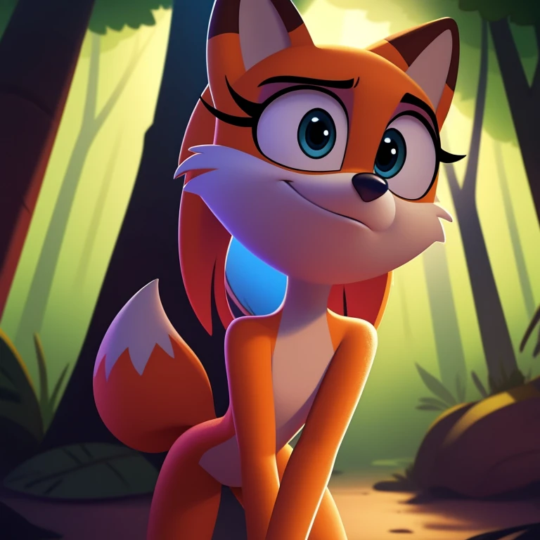 (by qupostuv35:0.8), (by siroc:0.8),
female, (Detailed face), [(thin:1.1) : small  : (fox):4], (Detailed face), (more details, detailed background:1.1), lush eyelashes, tail, in the dark forest