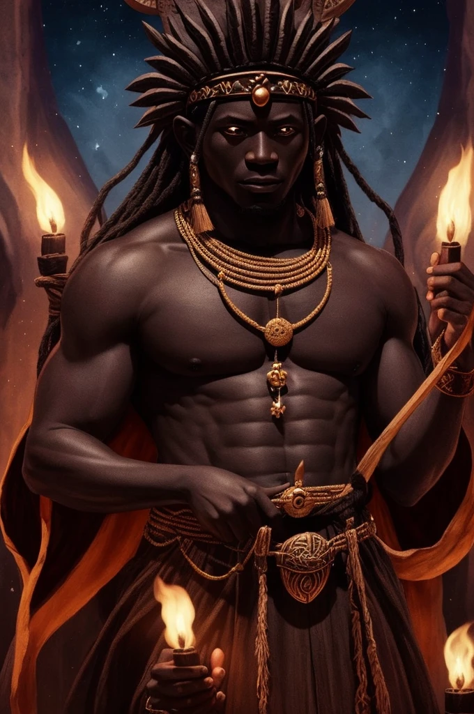 Obaluaê - dark god, little worshiped but he takes care of those who worship him and is worthy.