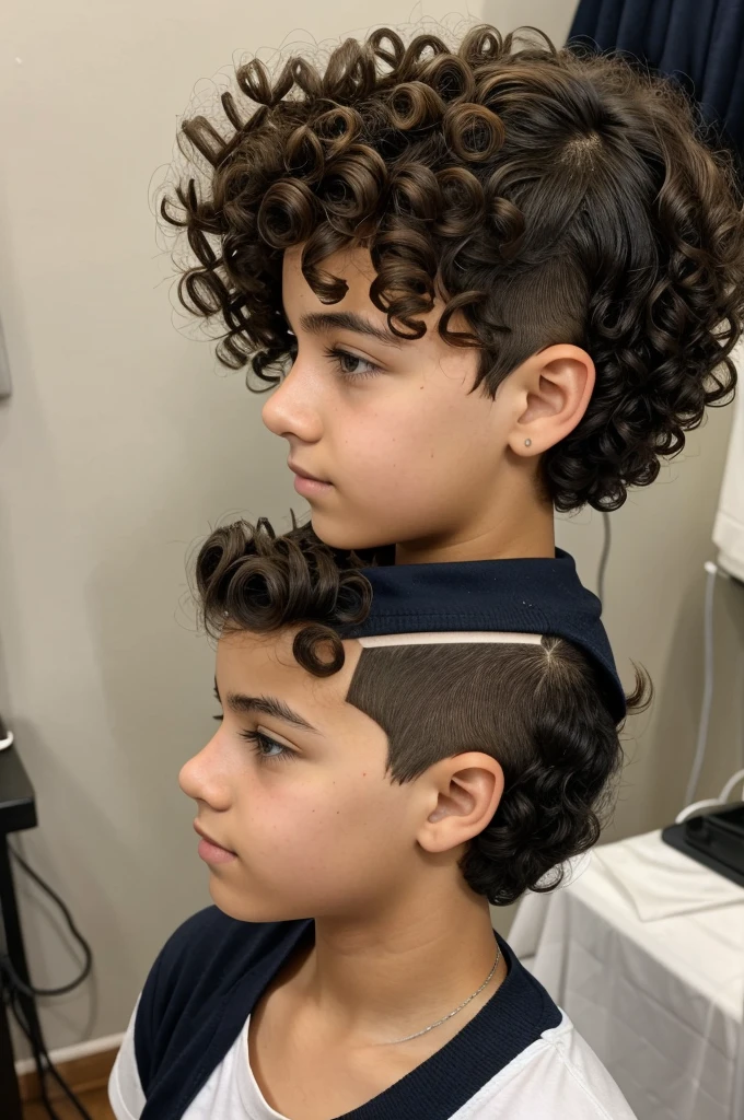 with curly hair , mid fade cut