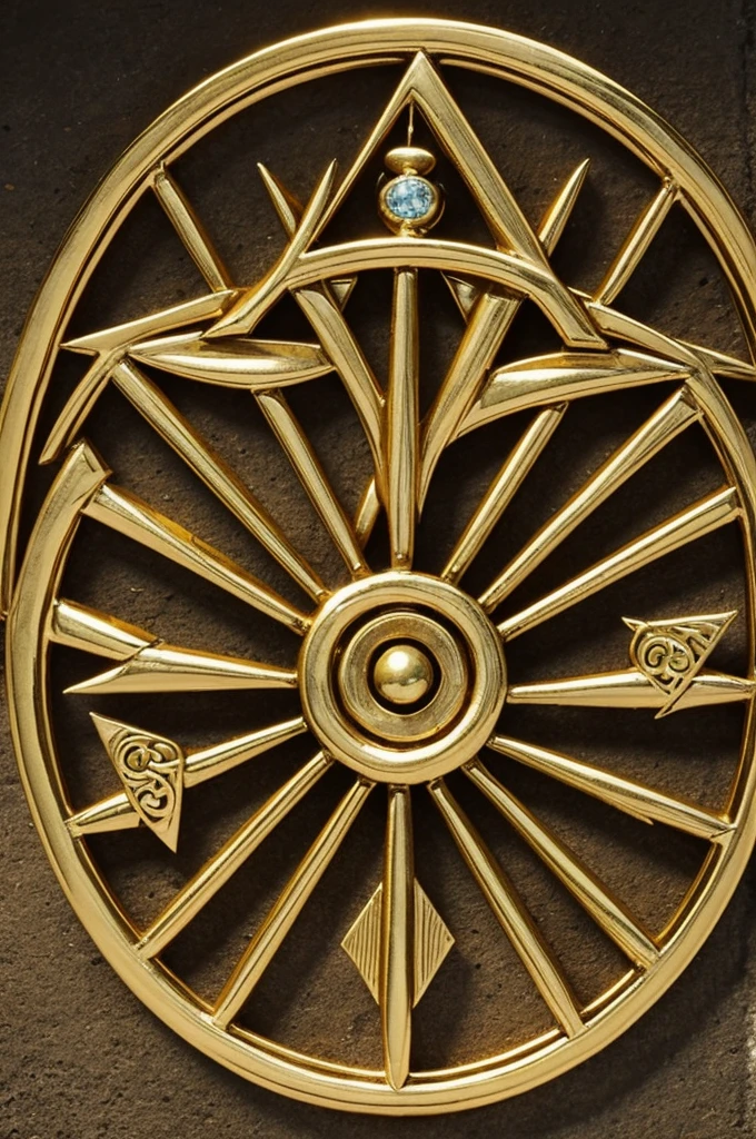 A heptagon with each end point has a symbol of a god. The god include the god of everything, god of conflict, goddess of negativity, goddess of marriage, goddess of positivity, twin god and goddess of judgement, & god of guidance.