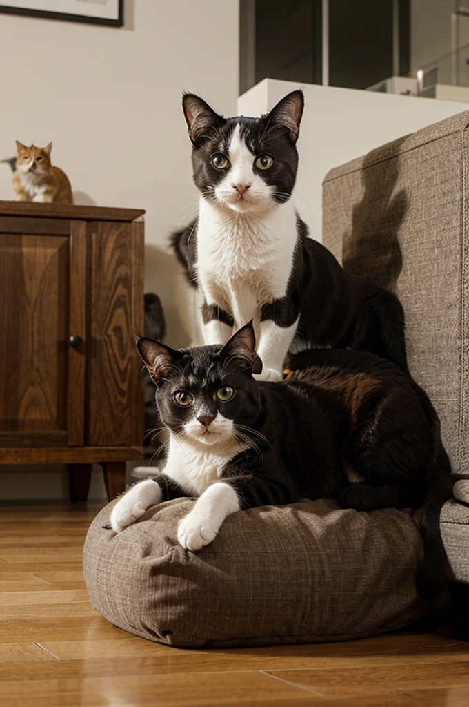 Cat on top of a dog