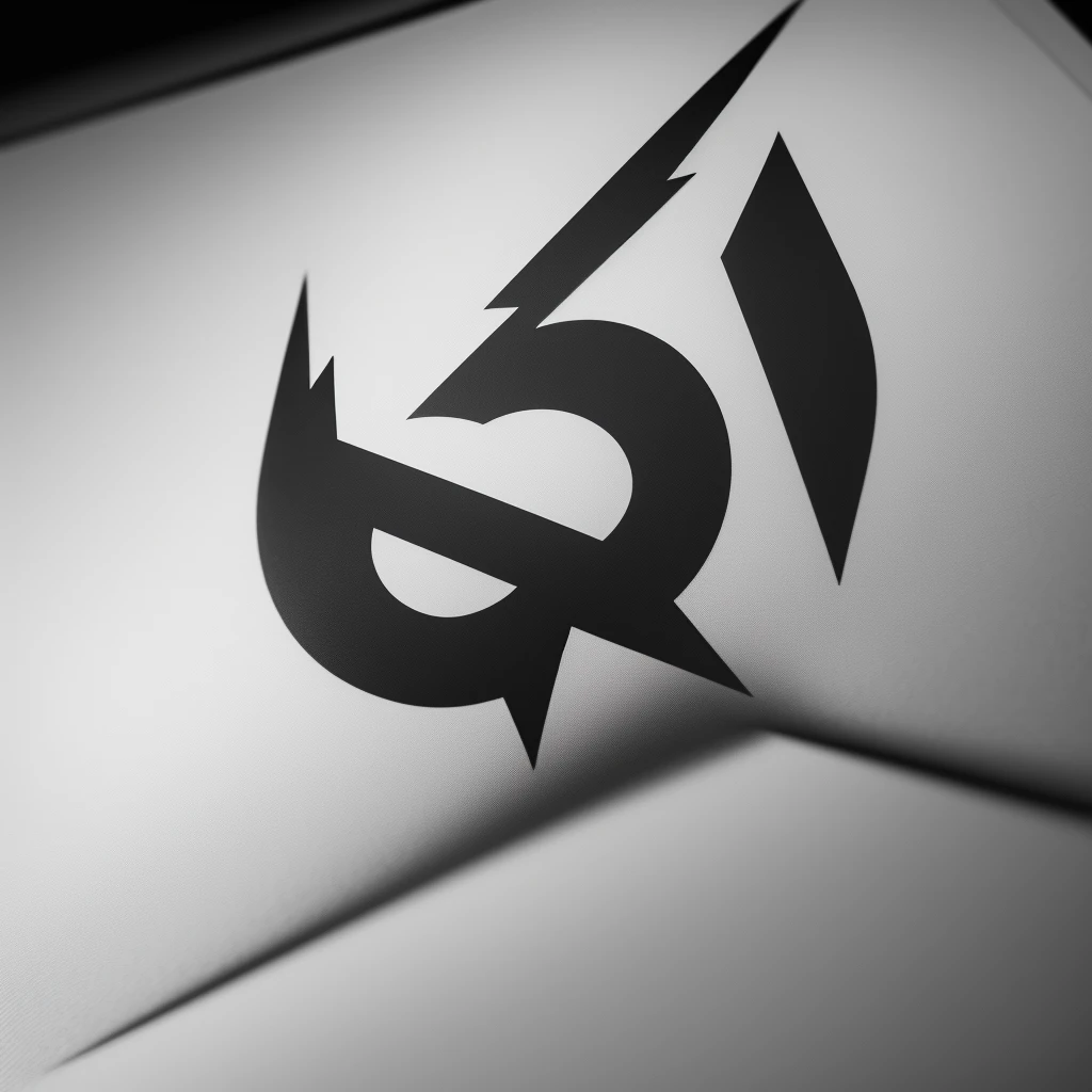 Create a minimalistic, simple and objective logo of a lightning bolt in black and white