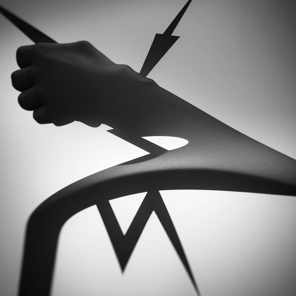Create a minimalistic, simple and objective logo of a lightning bolt in black and white