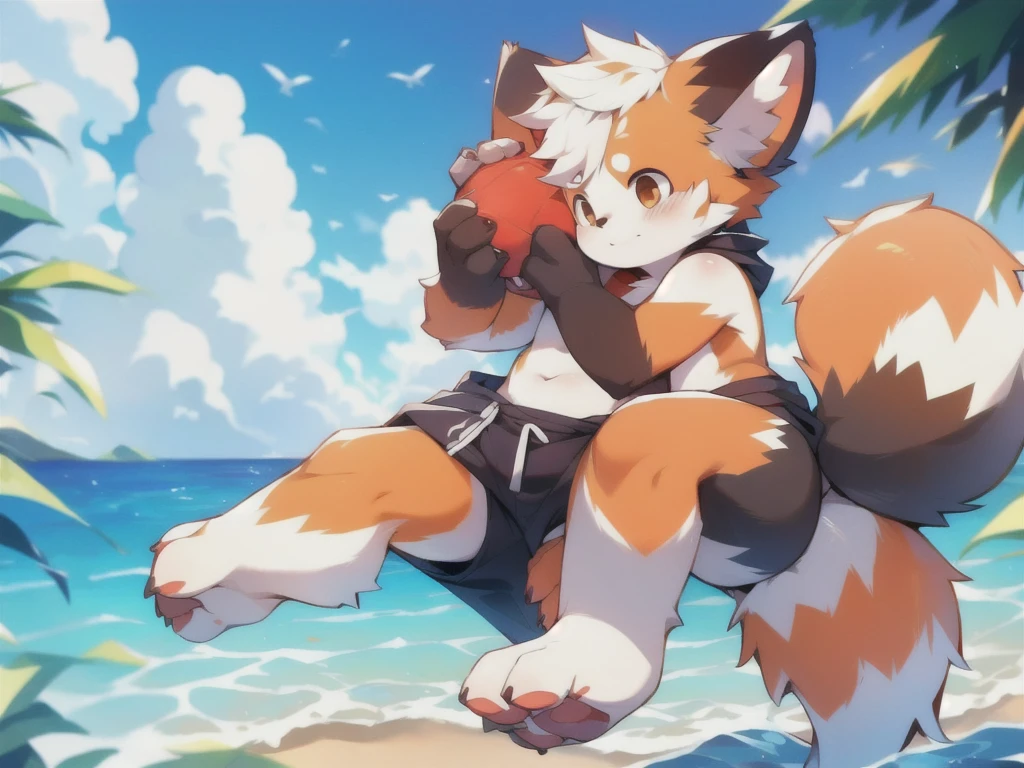 Red Panda Boy,Ocean,One person