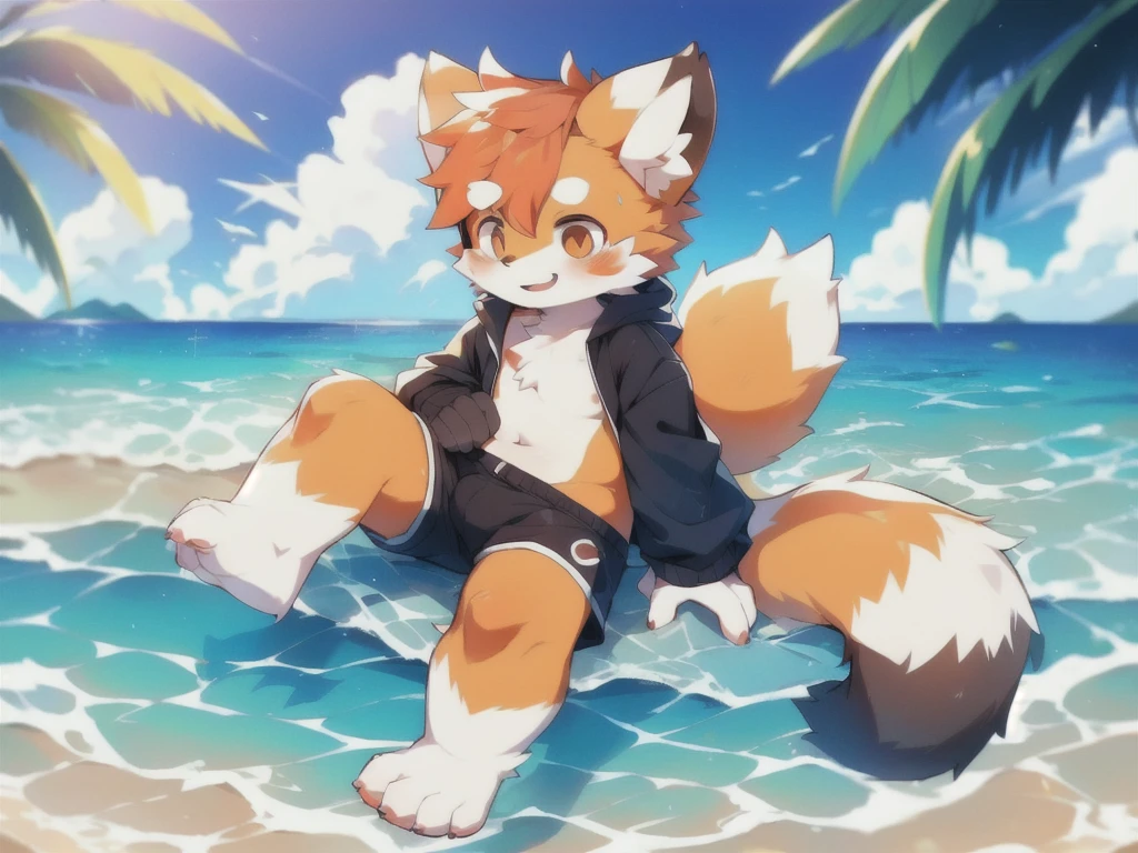 Red Panda Boy,Ocean,One person
