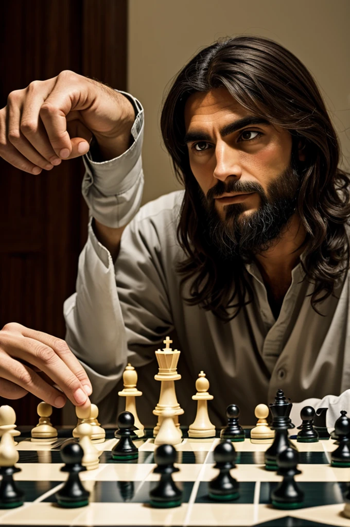 Jesus against God in chess 