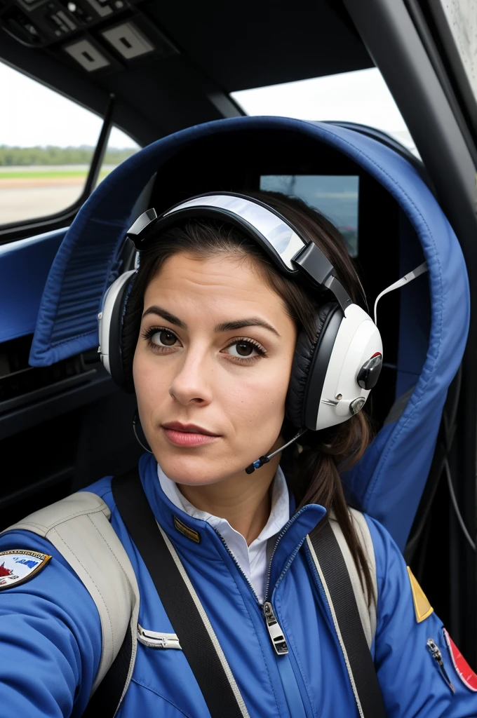 femme pilote, Flight suit, intérieur du cockpit, fermer, intérieur d'avion, éclairage du tableau de bord, niveau des yeux, ISO 400, F/2.8, 1/125 secondes, Style Margaret Bourke-White. (perFect Face), (8k, 16k, UHD, reflex numérique), (Photo brute:1.2), (meilleure qualité:1.4), (haute qualité:1.4), (chef-d'œuvre:1.2), (réaliste:1.3), (photo-réaliste:1.4), Ultra-détaillé, (granuleux:0.4)