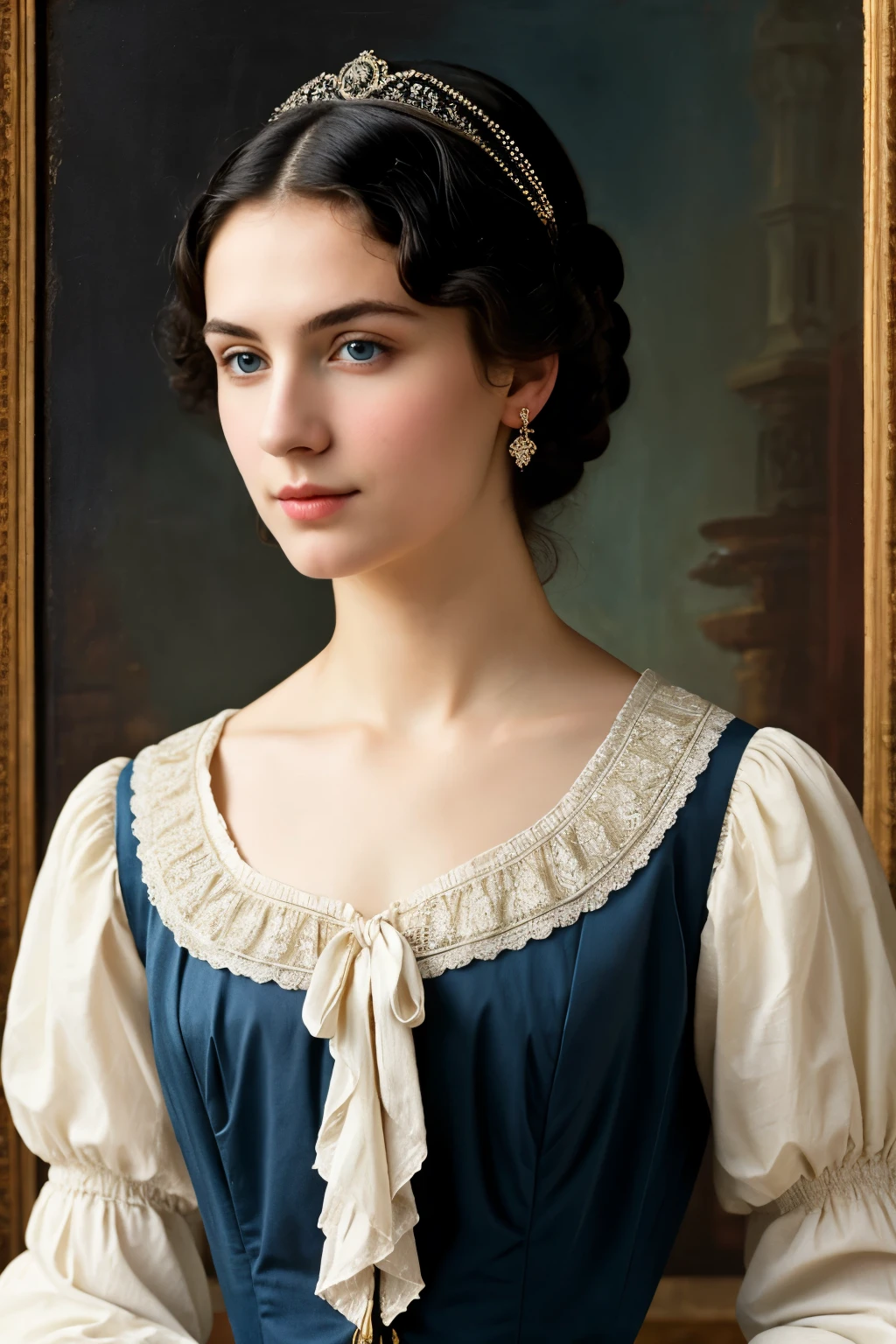 ((Best Quality)), ((Masterpiece)), (detailed), 1 chico, blue eyes, dark hair, clear skin, 19th century antique elegant clothing