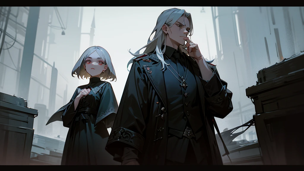 Vladislav Nechaev and Ekaterina Kuznetsova in the gloomy Russian style of Dark Fantasy