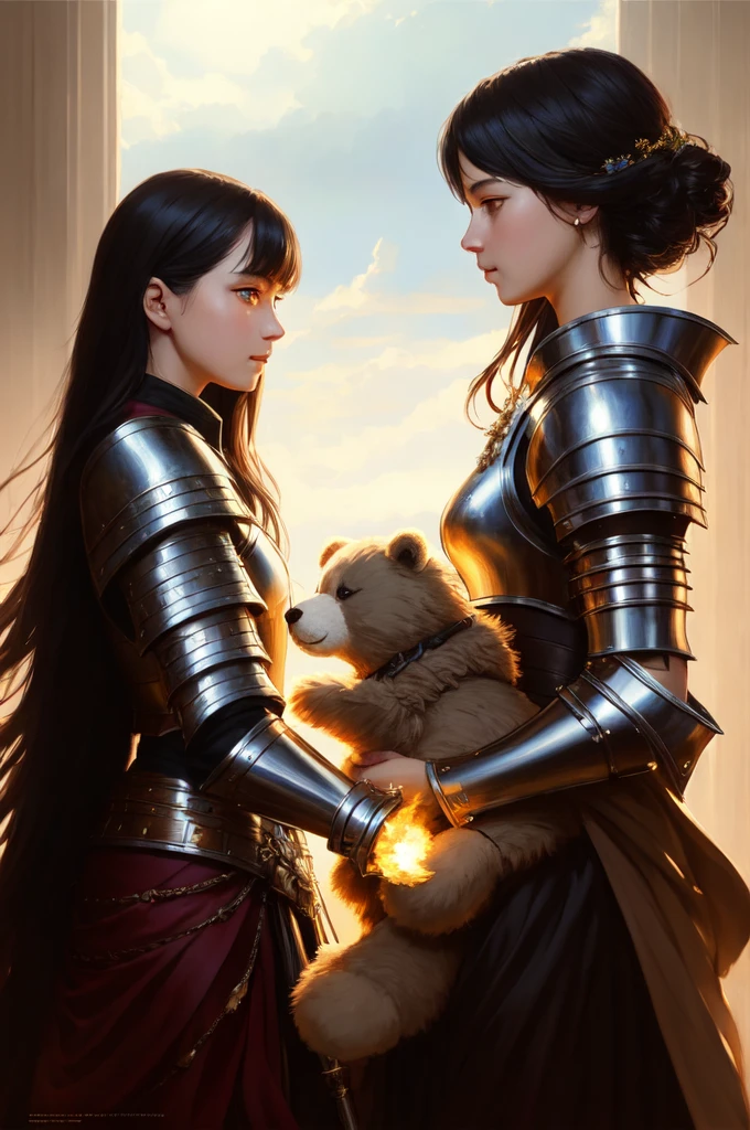 modelshoot style, (extremely detailed CG unity 8k wallpaper), full shot body photo of the most beautiful artwork in the world, medieval armor, professional majestic oil painting by Ed Blinkey, Atey Ghailan, Studio Ghibli, by Jeremy Mann, Greg Manchess, Antonio Moro, trending on ArtStation, trending on CGSociety, Intricate, High Detail, Sharp focus, dramatic, photorealistic painting art by midjourney and greg rutkowski,1girl,looking AAA film, sleeping , teddy bear fighting dragon, night, toys, fire,