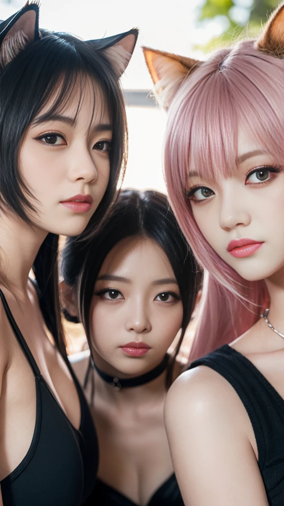 20s girls, ultra-realistic photography, wide angle, a treasure trove of artistic sense, gothic ta fashion, pastel color: 0.6, surrealism: 1.1, high contrast, high quality, high resolution 32k, super detailed, wallpaper, captivating and attractive outfit, sex appeal.