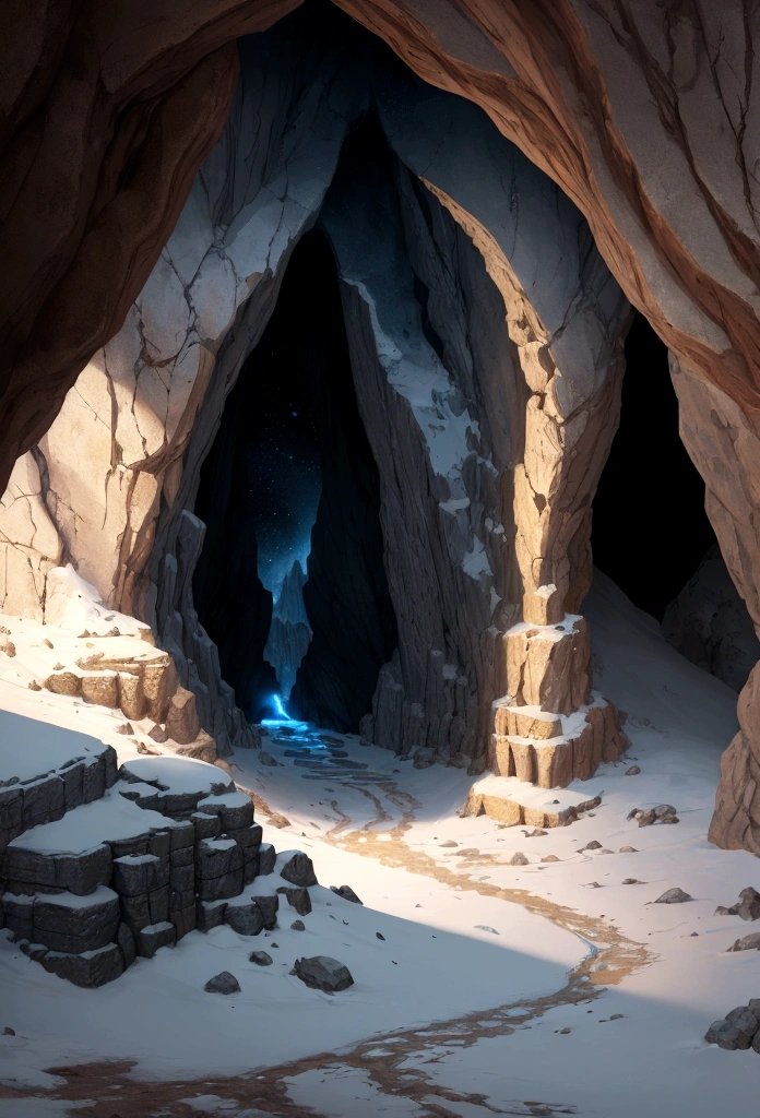 illustration of the cave of adullam, as described in the bible, a cold and dark setting 1520897876