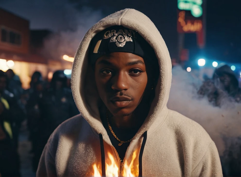 cinematic photo photo, realism, detailed
rapper_granny made of dust, bronx at night, hoodie, ton with fire , alcohol, drugs, african police in background . 35mm photograph, film, bokeh, professional, 4k, highly detailed