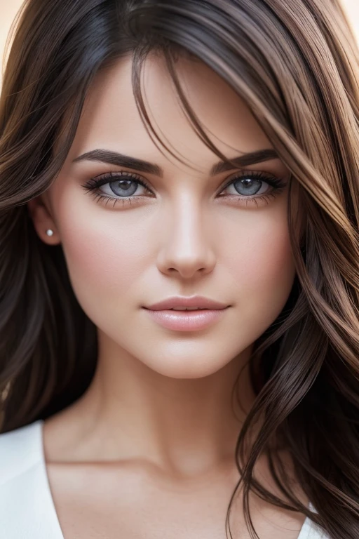 Brunette Milf, with thick, cascading hair, poses in a close-up, her full lips slightly parted and a thin, angular nose defining her outlined face. The realistic details of her skin, with its subtle texture and natural blush, are the focus of the image. Her shoulders and well-defined chest are enveloped in a warm embrace, adding a sensual allure to the portrait.
This photorealistic masterpiece, taken with a Canon EOS R5 and a 50mm lens at F/2.8, showcases a high level of detail and sharp focus. The background is blurred, with a cinematic lighting scheme, creating a dramatic effect that