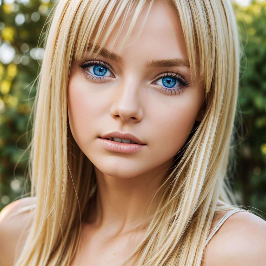 blonde girl with blue eyes
