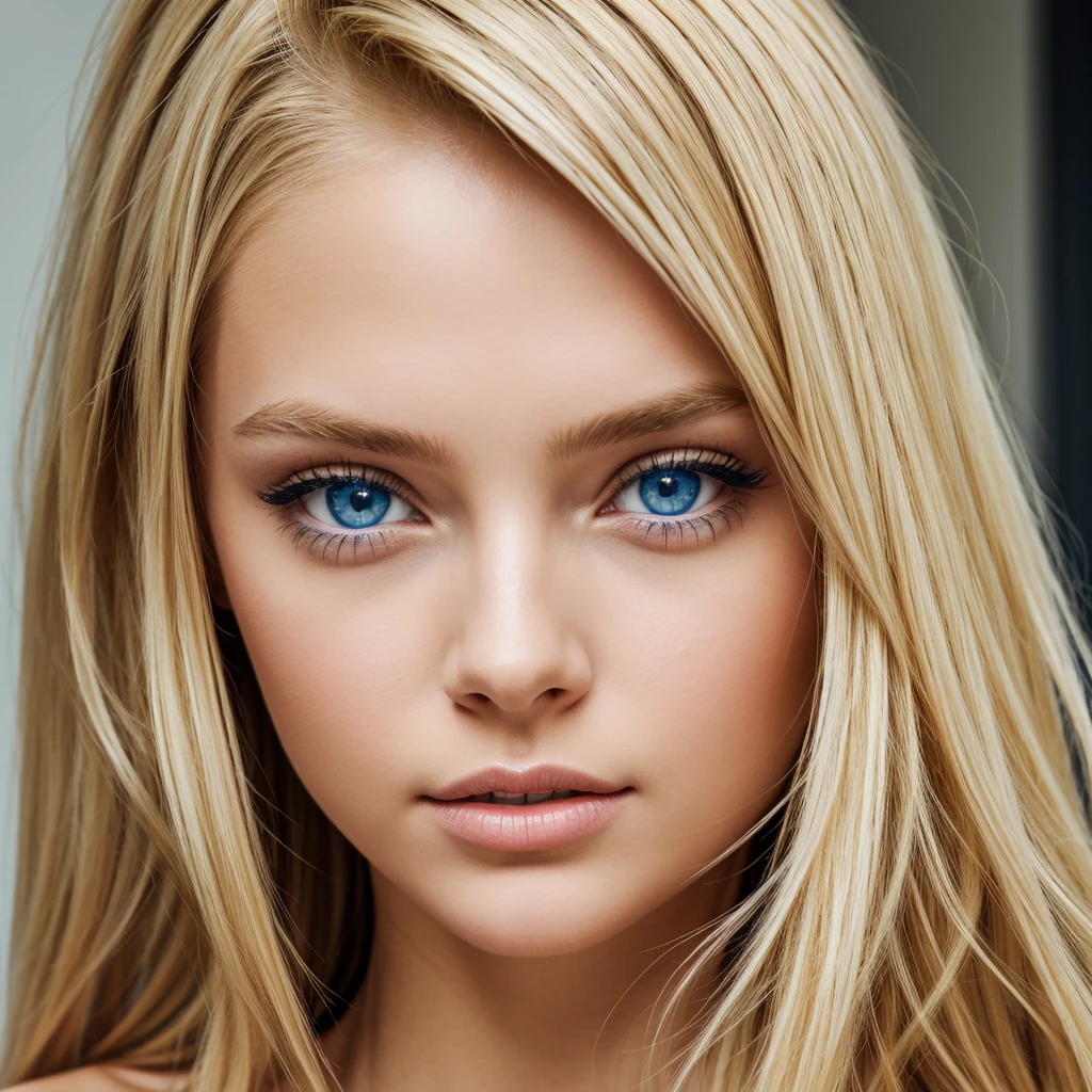 blonde girl with blue eyes
