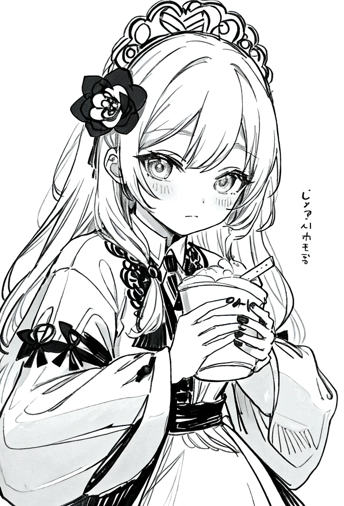 chibi black and white